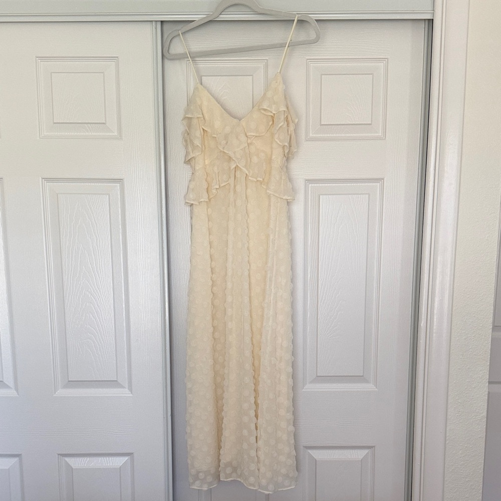 Zimmerman Cream Ruffle Midi Dress